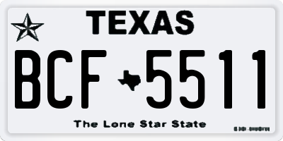 TX license plate BCF5511