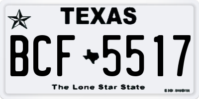 TX license plate BCF5517