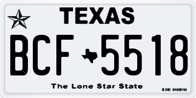 TX license plate BCF5518