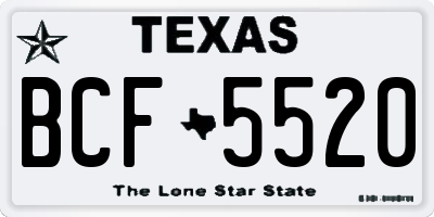 TX license plate BCF5520