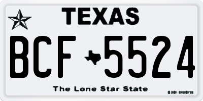 TX license plate BCF5524