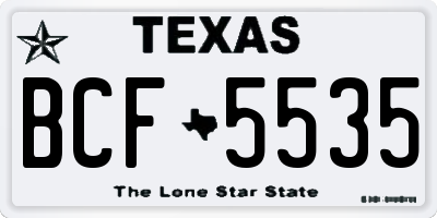 TX license plate BCF5535