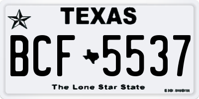 TX license plate BCF5537