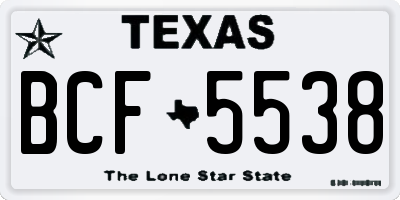 TX license plate BCF5538