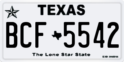 TX license plate BCF5542