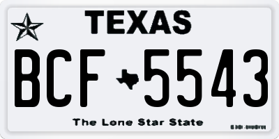 TX license plate BCF5543