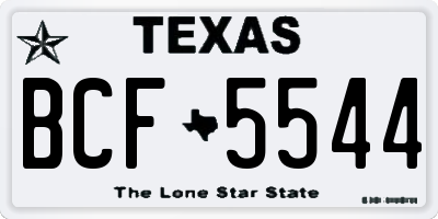 TX license plate BCF5544