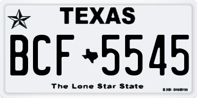 TX license plate BCF5545