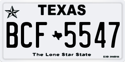 TX license plate BCF5547