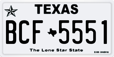 TX license plate BCF5551
