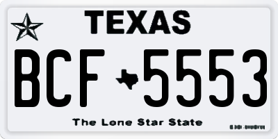 TX license plate BCF5553