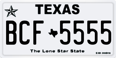 TX license plate BCF5555