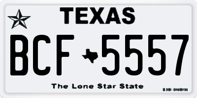 TX license plate BCF5557