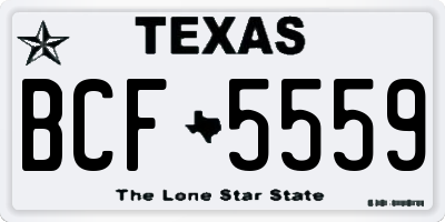 TX license plate BCF5559