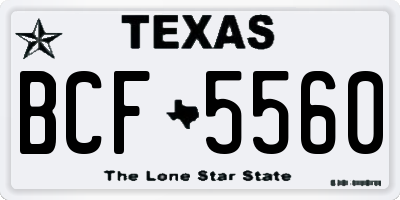 TX license plate BCF5560