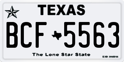 TX license plate BCF5563