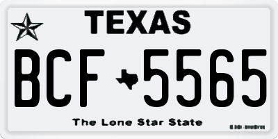 TX license plate BCF5565