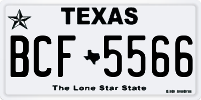 TX license plate BCF5566
