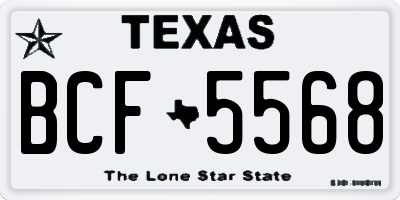 TX license plate BCF5568