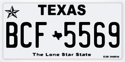 TX license plate BCF5569
