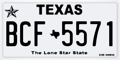 TX license plate BCF5571