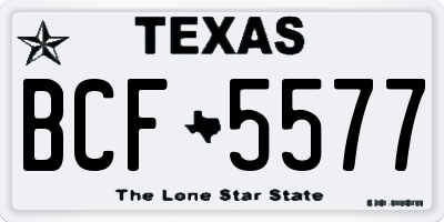 TX license plate BCF5577