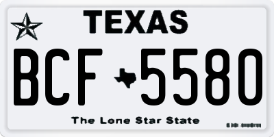 TX license plate BCF5580
