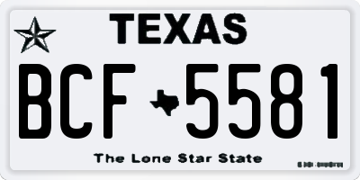 TX license plate BCF5581