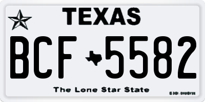TX license plate BCF5582