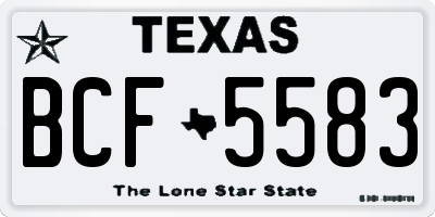 TX license plate BCF5583