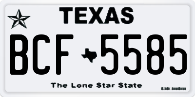TX license plate BCF5585