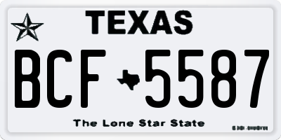 TX license plate BCF5587