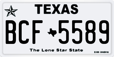 TX license plate BCF5589