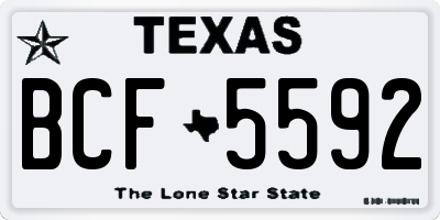 TX license plate BCF5592