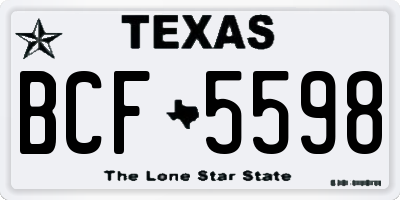 TX license plate BCF5598