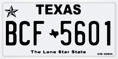 TX license plate BCF5601
