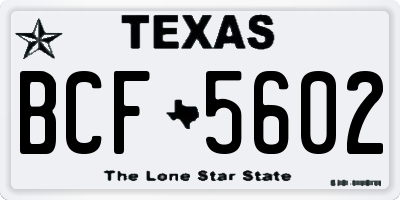 TX license plate BCF5602