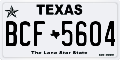 TX license plate BCF5604
