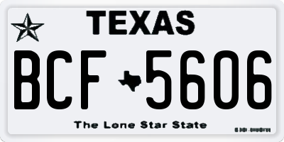 TX license plate BCF5606