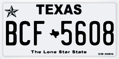 TX license plate BCF5608