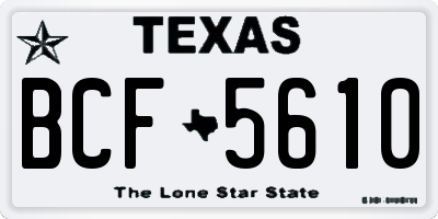 TX license plate BCF5610