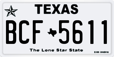 TX license plate BCF5611