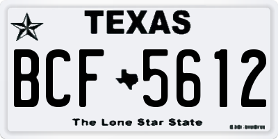 TX license plate BCF5612