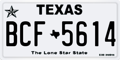 TX license plate BCF5614