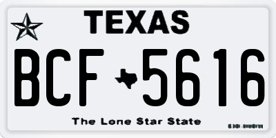 TX license plate BCF5616