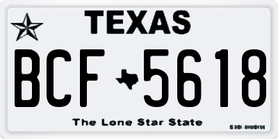 TX license plate BCF5618