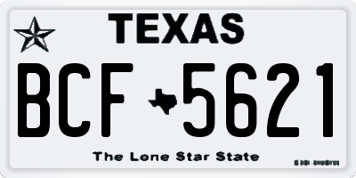 TX license plate BCF5621