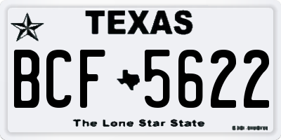 TX license plate BCF5622