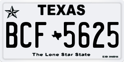TX license plate BCF5625