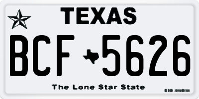 TX license plate BCF5626